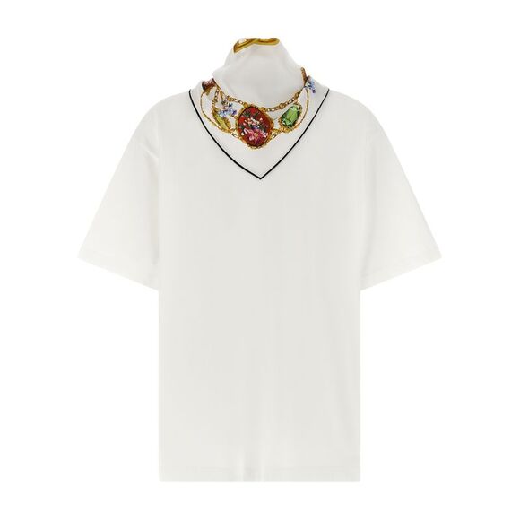Dolce & Gabbana Women's T-Shirt With Scarf - Picture 3 of 5